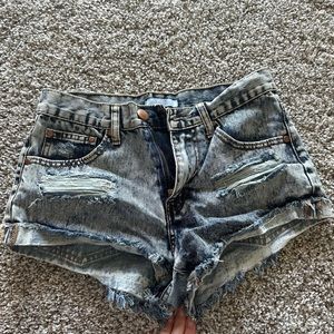 Distressed Jean shorts